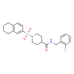 ChemSpider 2D Image | N-(2-Fluorobenzyl)-1-(5,6,7,8-tetrahydro-2-naphthalenylsulfonyl)-4-piperidinecarboxamide | C23H27FN2O3S