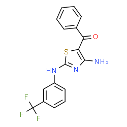 ChemSpider 2D Image | (4-Amino-2-{[3-(trifluoromethyl)phenyl]amino}-1,3-thiazol-5-yl)(phenyl)methanone | C17H12F3N3OS