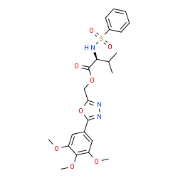 ChemSpider 2D Image | [5-(3,4,5-Trimethoxyphenyl)-1,3,4-oxadiazol-2-yl]methyl N-(phenylsulfonyl)-L-valinate | C23H27N3O8S