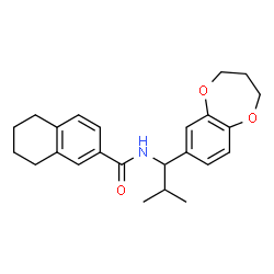 ChemSpider 2D Image | N-[1-(3,4-Dihydro-2H-1,5-benzodioxepin-7-yl)-2-methylpropyl]-5,6,7,8-tetrahydro-2-naphthalenecarboxamide | C24H29NO3