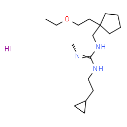 ChemSpider 2D Image | 1-(2-Cyclopropylethyl)-3-{[1-(2-ethoxyethyl)cyclopentyl]methyl}-2-methylguanidine hydroiodide (1:1) | C17H34IN3O
