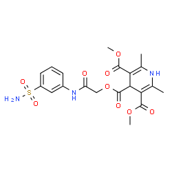 ChemSpider 2D Image | 3,5-Dimethyl 4-{2-oxo-2-[(3-sulfamoylphenyl)amino]ethyl} 2,6-dimethyl-1,4-dihydro-3,4,5-pyridinetricarboxylate | C20H23N3O9S