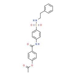 ChemSpider 2D Image | 4-({4-[(2-Phenylethyl)sulfamoyl]phenyl}carbamoyl)phenyl acetate | C23H22N2O5S