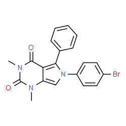 ChemSpider 2D Image | 6-(4-Bromophenyl)-1,3-dimethyl-5-phenyl-1H-pyrrolo[3,4-d]pyrimidine-2,4(3H,6H)-dione | C20H16BrN3O2