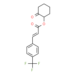 ChemSpider 2D Image | 2-Oxocyclohexyl (2E)-3-[4-(trifluoromethyl)phenyl]acrylate | C16H15F3O3