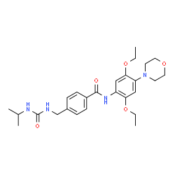 ChemSpider 2D Image | N-[2,5-Diethoxy-4-(4-morpholinyl)phenyl]-4-{[(isopropylcarbamoyl)amino]methyl}benzamide | C26H36N4O5