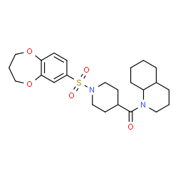 ChemSpider 2D Image | [1-(3,4-Dihydro-2H-1,5-benzodioxepin-7-ylsulfonyl)-4-piperidinyl](octahydro-1(2H)-quinolinyl)methanone | C24H34N2O5S