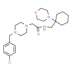 ChemSpider 2D Image | 2-[4-(4-Chlorobenzyl)-1-piperazinyl]-N-{[1-(4-morpholinyl)cyclohexyl]methyl}acetamide | C24H37ClN4O2