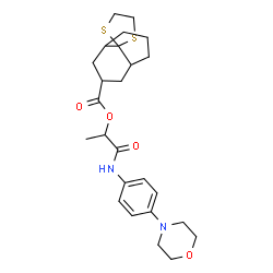 ChemSpider 2D Image | 1-{[4-(4-Morpholinyl)phenyl]amino}-1-oxo-2-propanyl spiro[bicyclo[3.3.1]nonane-9,2'-[1,3]dithiolane]-3-carboxylate | C25H34N2O4S2
