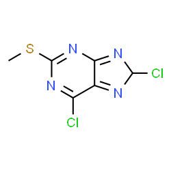 ChemSpider 2D Image | 6,8-Dichloro-2-(methylsulfanyl)-8H-purine | C6H4Cl2N4S