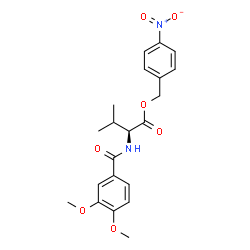 ChemSpider 2D Image | 4-Nitrobenzyl N-(3,4-dimethoxybenzoyl)-L-valinate | C21H24N2O7