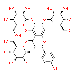 ChemSpider 2D Image | 3,6-Bis(beta-D-glucopyranosyloxy)-5-hydroxy-2-(4-hydroxyphenyl)-4-oxo-3,4-dihydro-2H-chromen-7-yl beta-D-glucopyranoside | C33H42O22