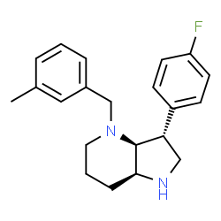 ChemSpider 2D Image | (3R,3aS,7aS)-3-(4-Fluorophenyl)-4-(3-methylbenzyl)octahydro-1H-pyrrolo[3,2-b]pyridine | C21H25FN2