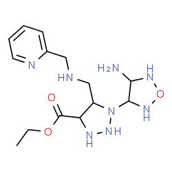 ChemSpider 2D Image | Ethyl 1-(4-amino-1,2,5-oxadiazolidin-3-yl)-5-{[(2-pyridinylmethyl)amino]methyl}-1,2,3-triazolidine-4-carboxylate | C14H24N8O3