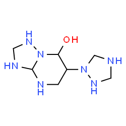 ChemSpider 2D Image | 6-(1,2,4-Triazolidin-1-yl)octahydro[1,2,4]triazolo[1,5-a]pyrimidin-7-ol | C7H17N7O