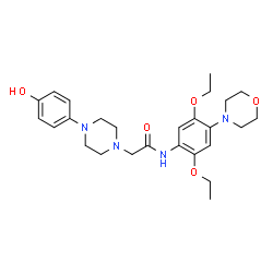 ChemSpider 2D Image | N-[2,5-Diethoxy-4-(4-morpholinyl)phenyl]-2-[4-(4-hydroxyphenyl)-1-piperazinyl]acetamide | C26H36N4O5