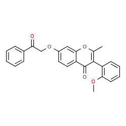 ChemSpider 2D Image | 3-(2-Methoxyphenyl)-2-methyl-7-(2-oxo-2-phenylethoxy)-4H-chromen-4-one | C25H20O5