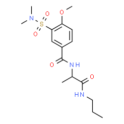 ChemSpider 2D Image | 3-(Dimethylsulfamoyl)-4-methoxy-N-[1-oxo-1-(propylamino)-2-propanyl]benzamide | C16H25N3O5S