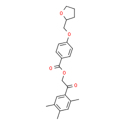 ChemSpider 2D Image | 2-Oxo-2-(2,4,5-trimethylphenyl)ethyl 4-(tetrahydro-2-furanylmethoxy)benzoate | C23H26O5