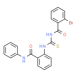 ChemSpider 2D Image | 2-Bromo-N-{[2-(phenylcarbamoyl)phenyl]carbamothioyl}benzamide | C21H16BrN3O2S