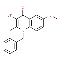 ChemSpider 2D Image | 1-Benzyl-3-bromo-6-methoxy-2-methyl-4(1H)-quinolinone | C18H16BrNO2