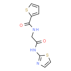 ChemSpider 2D Image | N-[2-Oxo-2-(1,3-thiazol-2-ylamino)ethyl]-2-thiophenecarboxamide | C10H9N3O2S2