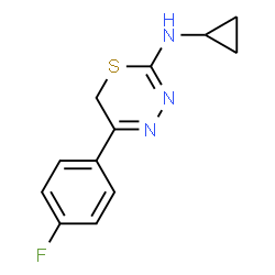 ChemSpider 2D Image | N-Cyclopropyl-5-(4-fluorophenyl)-6H-1,3,4-thiadiazin-2-amine | C12H12FN3S