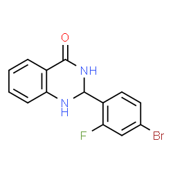 ChemSpider 2D Image | 2-(4-Bromo-2-fluorophenyl)-2,3-dihydro-4(1H)-quinazolinone | C14H10BrFN2O