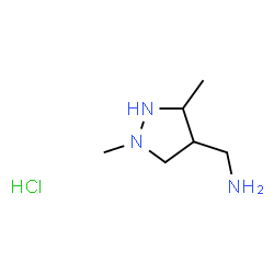 ChemSpider 2D Image | 1-(1,3-Dimethyl-4-pyrazolidinyl)methanamine hydrochloride (1:1) | C6H16ClN3
