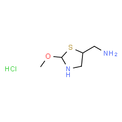 ChemSpider 2D Image | 1-(2-Methoxy-1,3-thiazolidin-5-yl)methanamine hydrochloride (1:1) | C5H13ClN2OS