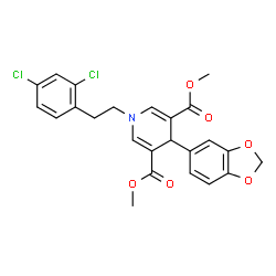 ChemSpider 2D Image | Dimethyl 4-(1,3-benzodioxol-5-yl)-1-[2-(2,4-dichlorophenyl)ethyl]-1,4-dihydro-3,5-pyridinedicarboxylate | C24H21Cl2NO6