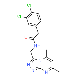 ChemSpider 2D Image | 2-(3,4-Dichlorophenyl)-N-[(5,7-dimethyl[1,2,4]triazolo[4,3-a]pyrimidin-3-yl)methyl]acetamide | C16H15Cl2N5O