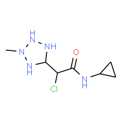 ChemSpider 2D Image | 2-Chloro-N-cyclopropyl-2-(2-methyl-5-tetrazolidinyl)acetamide | C7H14ClN5O