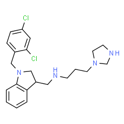 ChemSpider 2D Image | N-{[1-(2,4-Dichlorobenzyl)-2,3-dihydro-1H-indol-3-yl]methyl}-3-(1-imidazolidinyl)-1-propanamine | C22H28Cl2N4