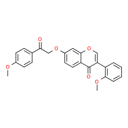 ChemSpider 2D Image | 3-(2-Methoxyphenyl)-7-[2-(4-methoxyphenyl)-2-oxoethoxy]-4H-chromen-4-one | C25H20O6