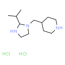 ChemSpider 2D Image | 4-[(2-Isopropyl-1-imidazolidinyl)methyl]piperidine dihydrochloride | C12H27Cl2N3