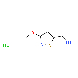 ChemSpider 2D Image | 1-(3-Methoxy-1,2-thiazolidin-5-yl)methanamine hydrochloride (1:1) | C5H13ClN2OS