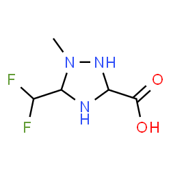 ChemSpider 2D Image | 5-(Difluoromethyl)-1-methyl-1,2,4-triazolidine-3-carboxylic acid | C5H9F2N3O2