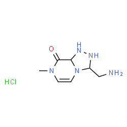 ChemSpider 2D Image | 3-(Aminomethyl)-7-methyl-1,2,3,8a-tetrahydro[1,2,4]triazolo[4,3-a]pyrazin-8(7H)-one hydrochloride (1:1) | C7H14ClN5O