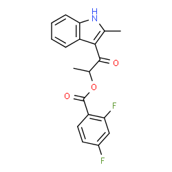 ChemSpider 2D Image | 1-(2-Methyl-1H-indol-3-yl)-1-oxo-2-propanyl 2,4-difluorobenzoate | C19H15F2NO3