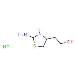 ChemSpider 2D Image | 2-(2-Amino-1,3-thiazolidin-4-yl)ethanol hydrochloride (1:1) | C5H13ClN2OS