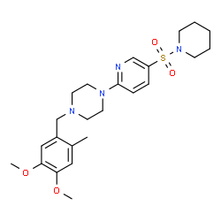 ChemSpider 2D Image | 1-(4,5-Dimethoxy-2-methylbenzyl)-4-[5-(1-piperidinylsulfonyl)-2-pyridinyl]piperazine | C24H34N4O4S