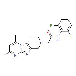 ChemSpider 2D Image | N-(2,6-Difluorophenyl)-N~2~-[(5,7-dimethylimidazo[1,2-a]pyrimidin-2-yl)methyl]-N~2~-ethylglycinamide | C19H21F2N5O