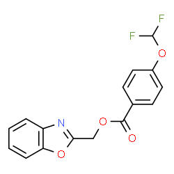 ChemSpider 2D Image | 1,3-Benzoxazol-2-ylmethyl 4-(difluoromethoxy)benzoate | C16H11F2NO4