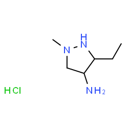 ChemSpider 2D Image | 3-Ethyl-1-methyl-4-pyrazolidinamine hydrochloride (1:1) | C6H16ClN3