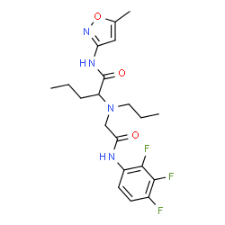 ChemSpider 2D Image | N-(5-Methyl-1,2-oxazol-3-yl)-N~2~-{2-oxo-2-[(2,3,4-trifluorophenyl)amino]ethyl}-N~2~-propylnorvalinamide | C20H25F3N4O3