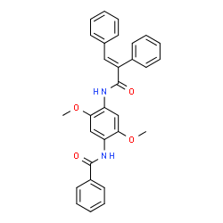 ChemSpider 2D Image | N-(4-{[(2E)-2,3-Diphenyl-2-propenoyl]amino}-2,5-dimethoxyphenyl)benzamide | C30H26N2O4