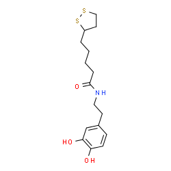 ChemSpider 2D Image | N-[2-(3,4-Dihydroxyphenyl)ethyl]-5-(1,2-dithiolan-3-yl)pentanamide | C16H23NO3S2