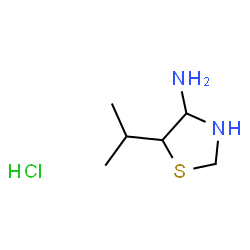 ChemSpider 2D Image | 5-Isopropyl-1,3-thiazolidin-4-amine hydrochloride (1:1) | C6H15ClN2S