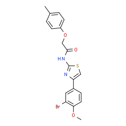 ChemSpider 2D Image | N-[4-(3-Bromo-4-methoxyphenyl)-1,3-thiazol-2-yl]-2-(4-methylphenoxy)acetamide | C19H17BrN2O3S